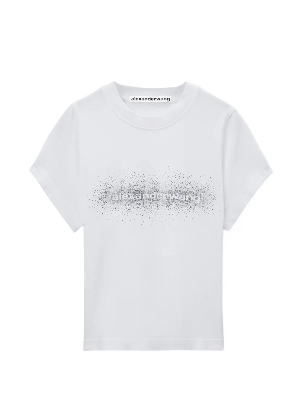 Alexander Wang Shrunken ss T-shirt w hotfix logo Wit