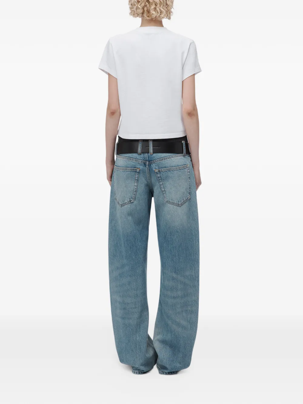 Alexander Wang Shrunken ss T-shirt w hotfix logo Wit