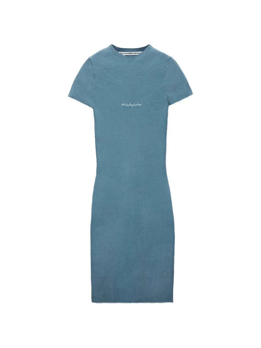 Alexander Wang ss crew-neck mini dress w jacquard logo Blauw