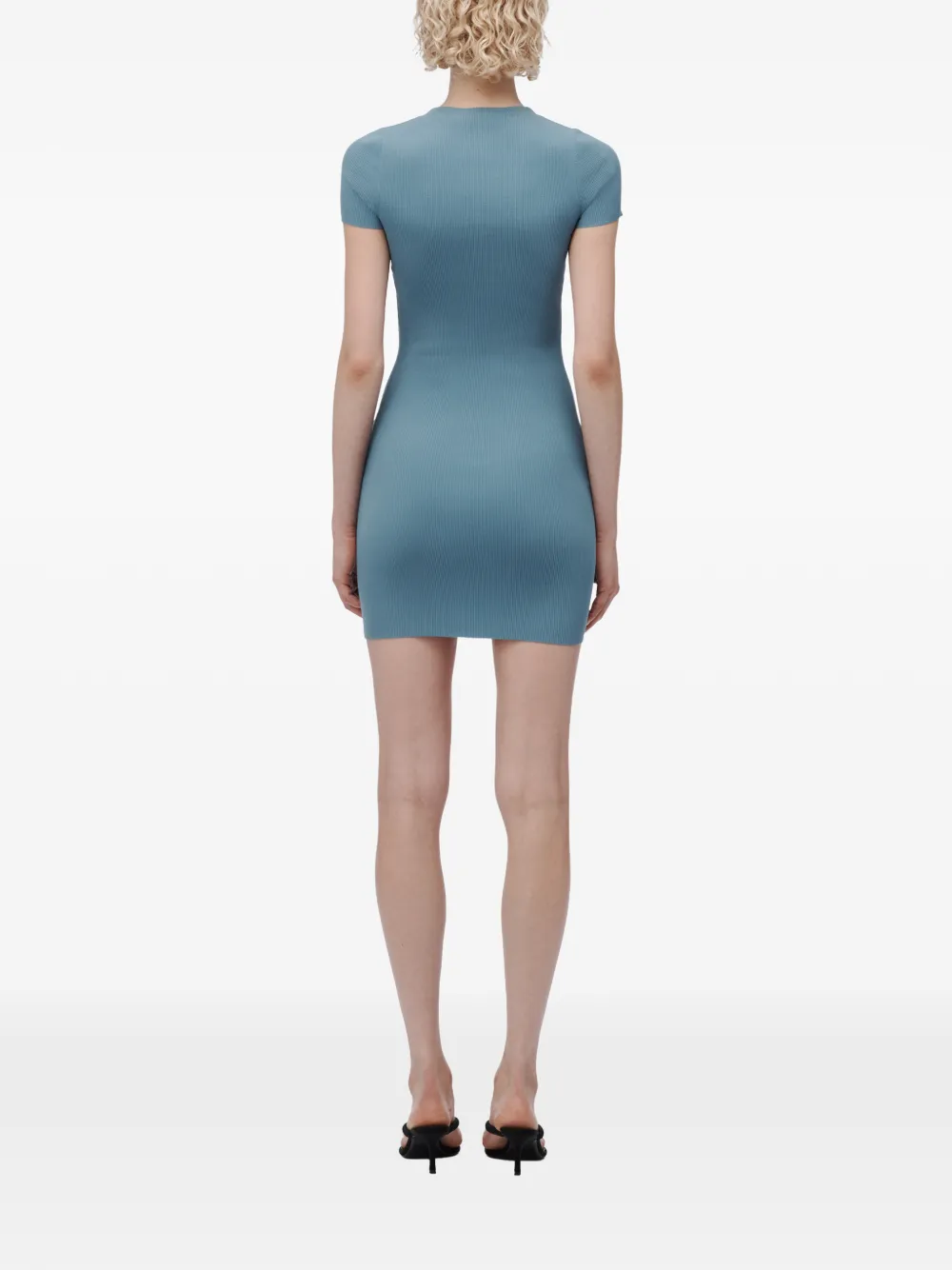 Alexander Wang ss crew-neck mini dress w jacquard logo Blauw