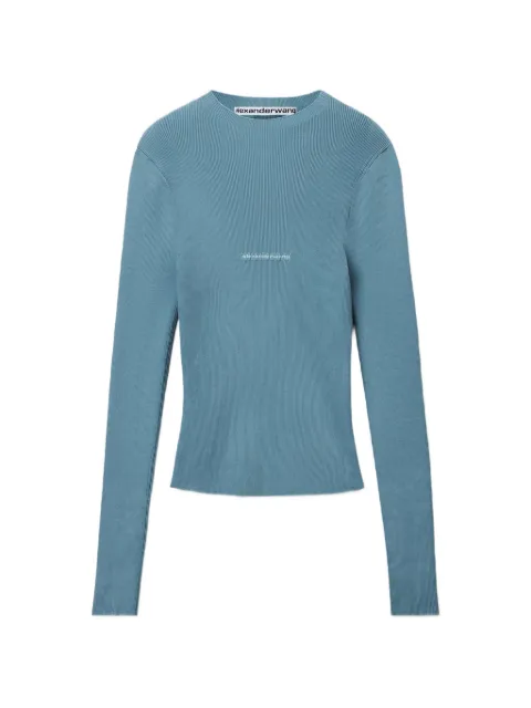 Alexander Wang jacquard logo long-sleeve crew-neck top