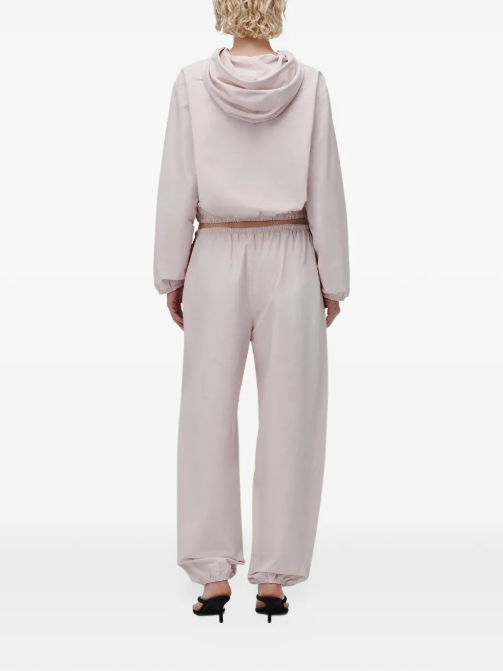 Alexander Wang crystal hotfix drawcord Shrunken hoodie jacket Roze