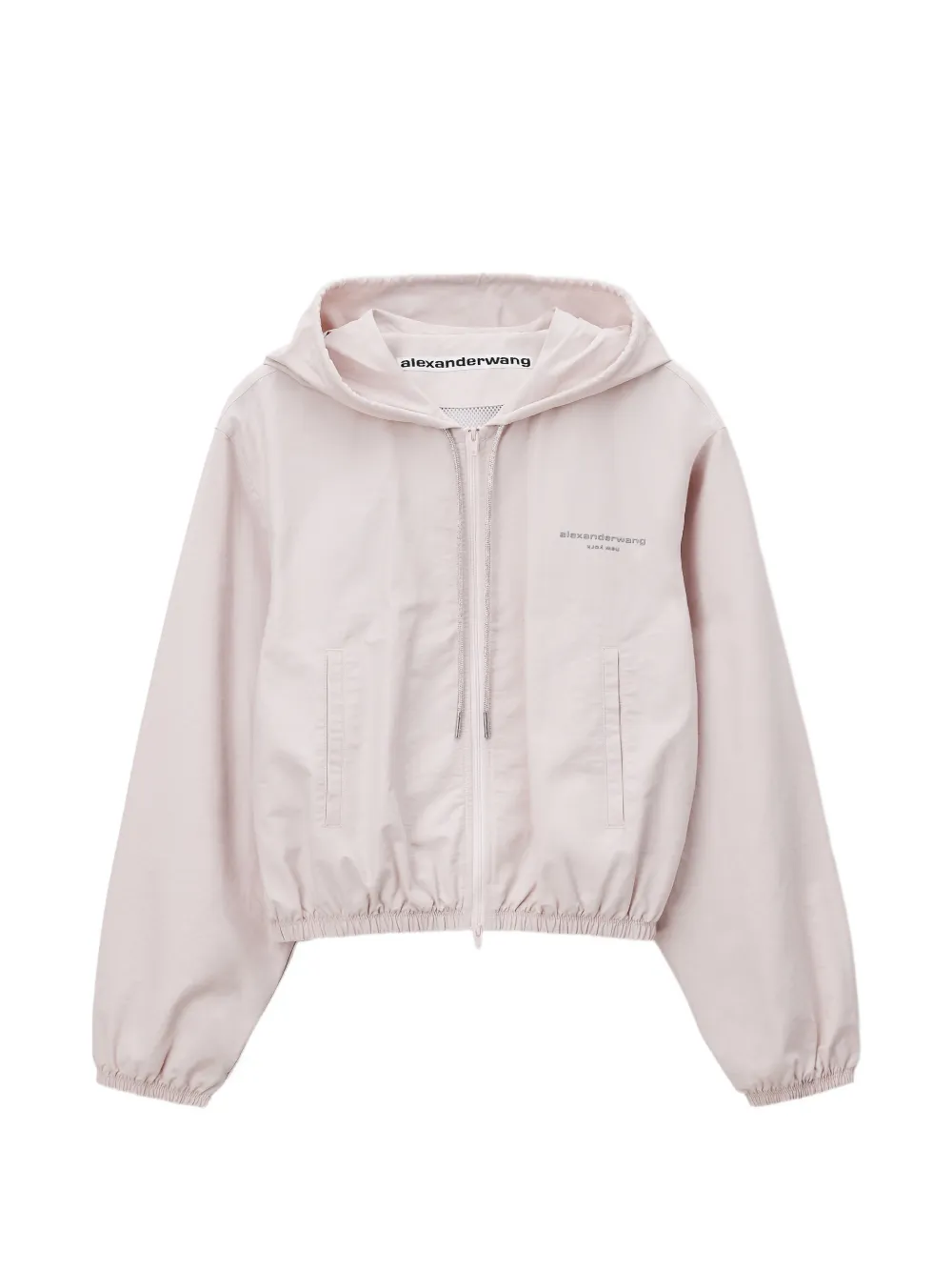 Alexander Wang crystal hotfix drawcord Shrunken hoodie jacket Roze