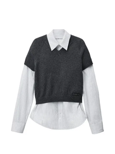 Alexander Wang pre-styled button-down with knit T-shirt
