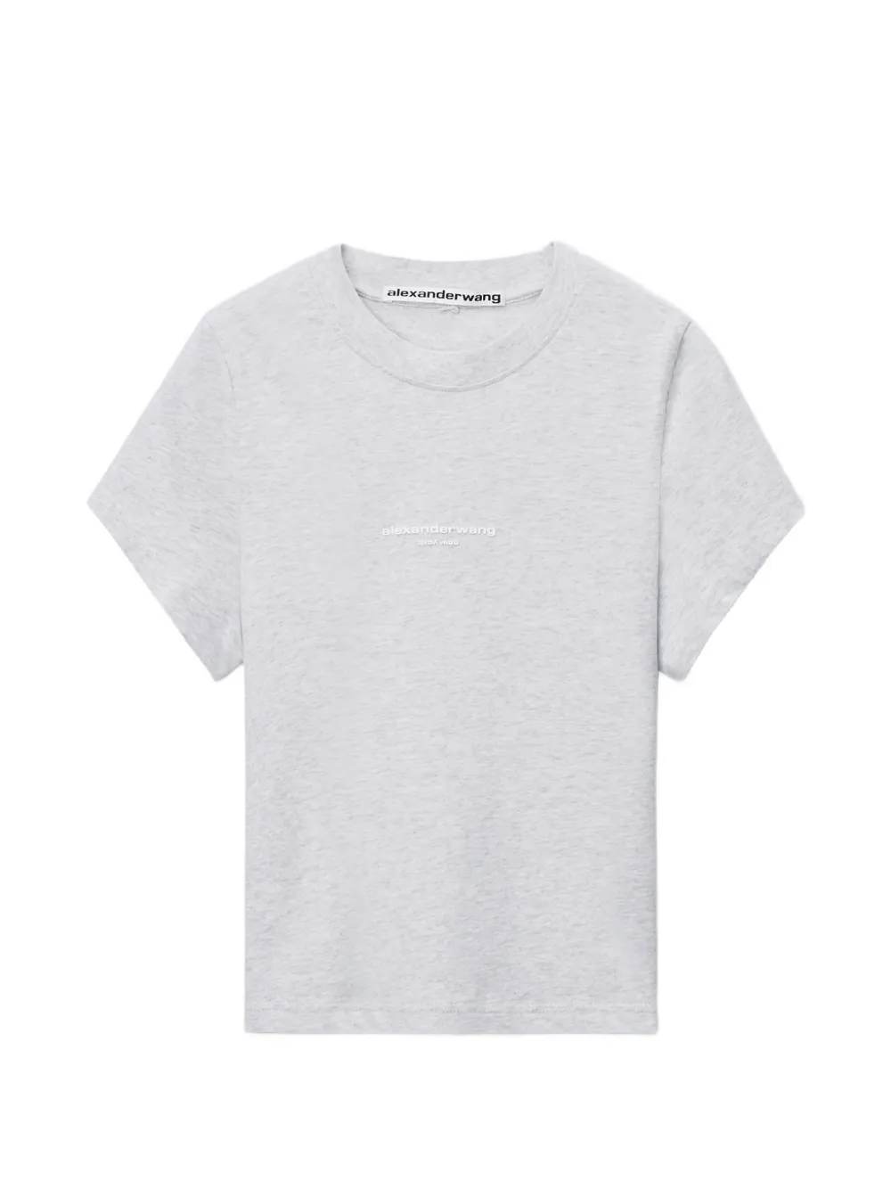 Alexander Wang logo-print Shrunken short-sleeve T-shirt Grijs