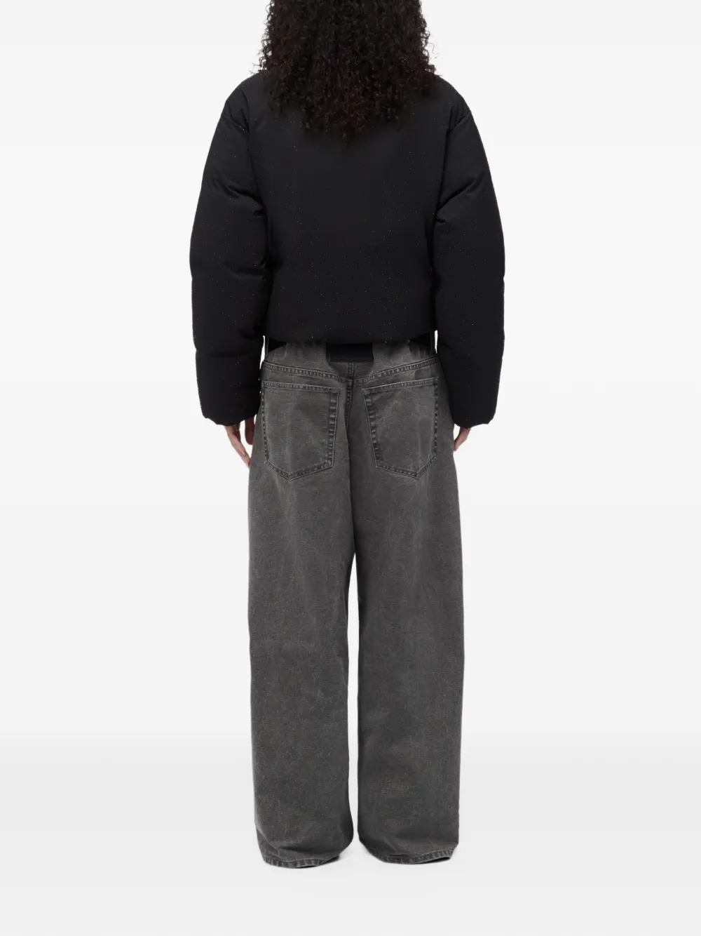 Alexander Wang classic puffer jacket w allover hotfix Zwart