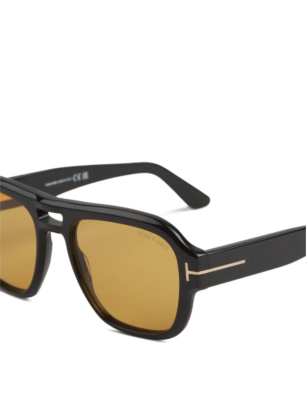 TOM FORD Eyewear T-logo pilot-frame sunglasses Zwart