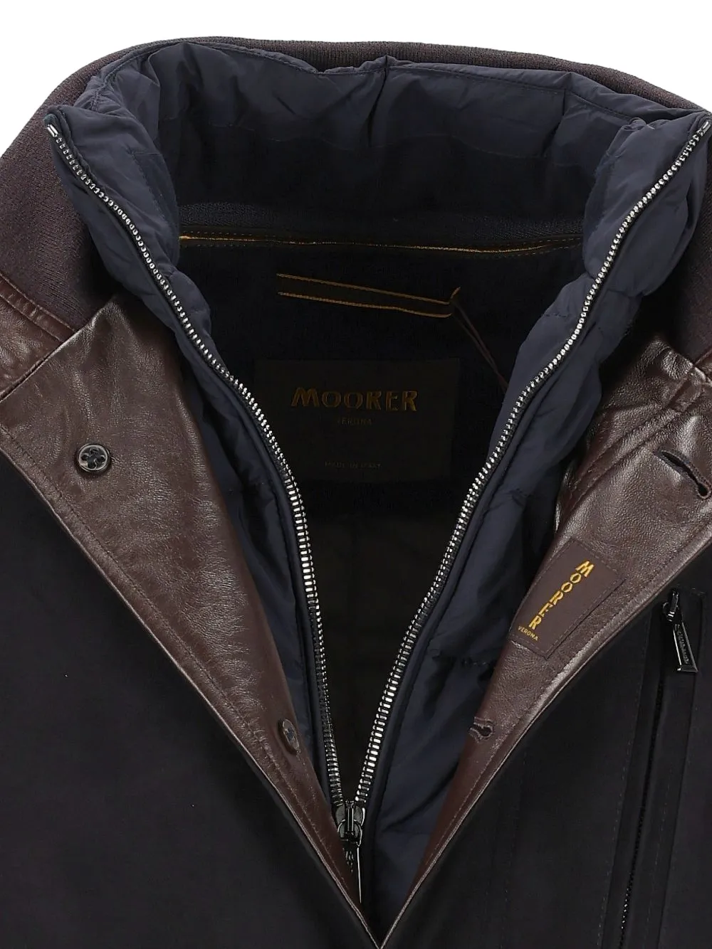 Moorer button-up sheepskin jacket Blauw