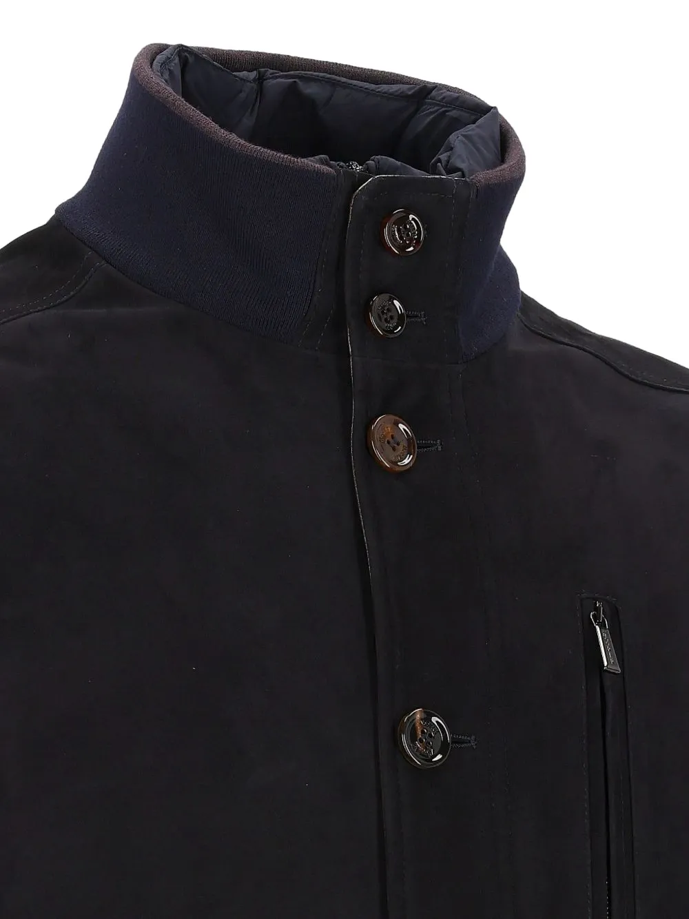 Moorer button-up sheepskin jacket Blauw