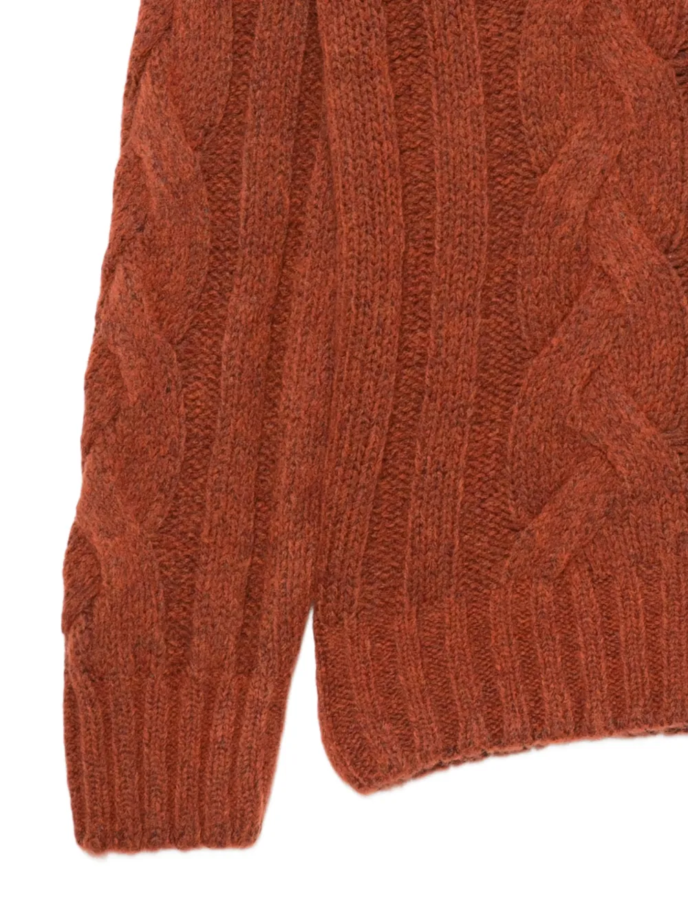 Barba cable-knit shawl-collar cardigan Oranje