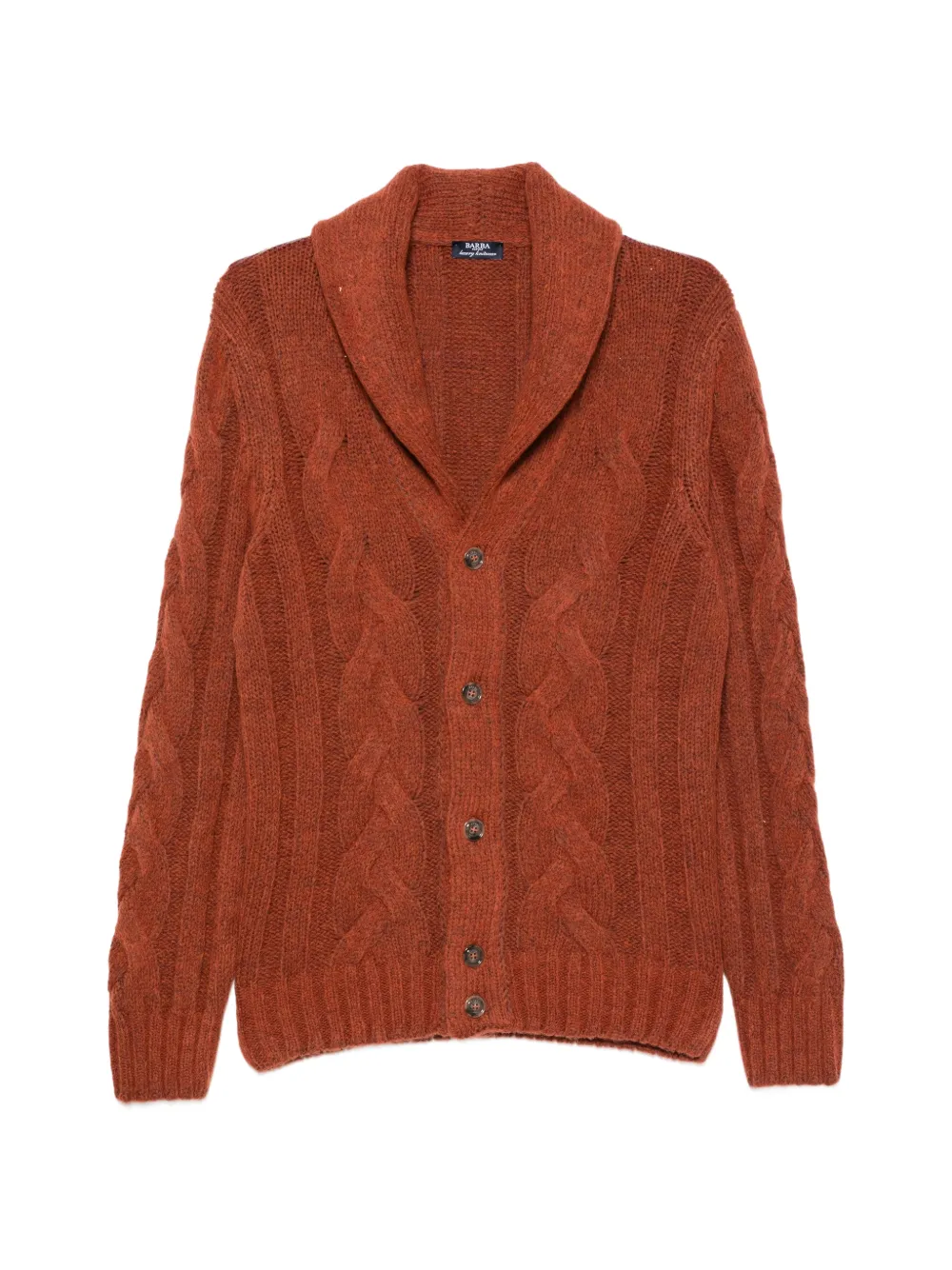 Barba cable-knit shawl-collar cardigan Oranje