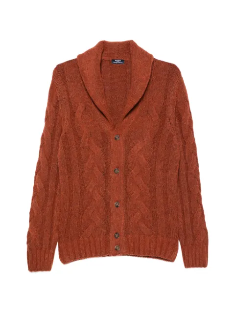 Barba cable-knit shawl-collar cardigan