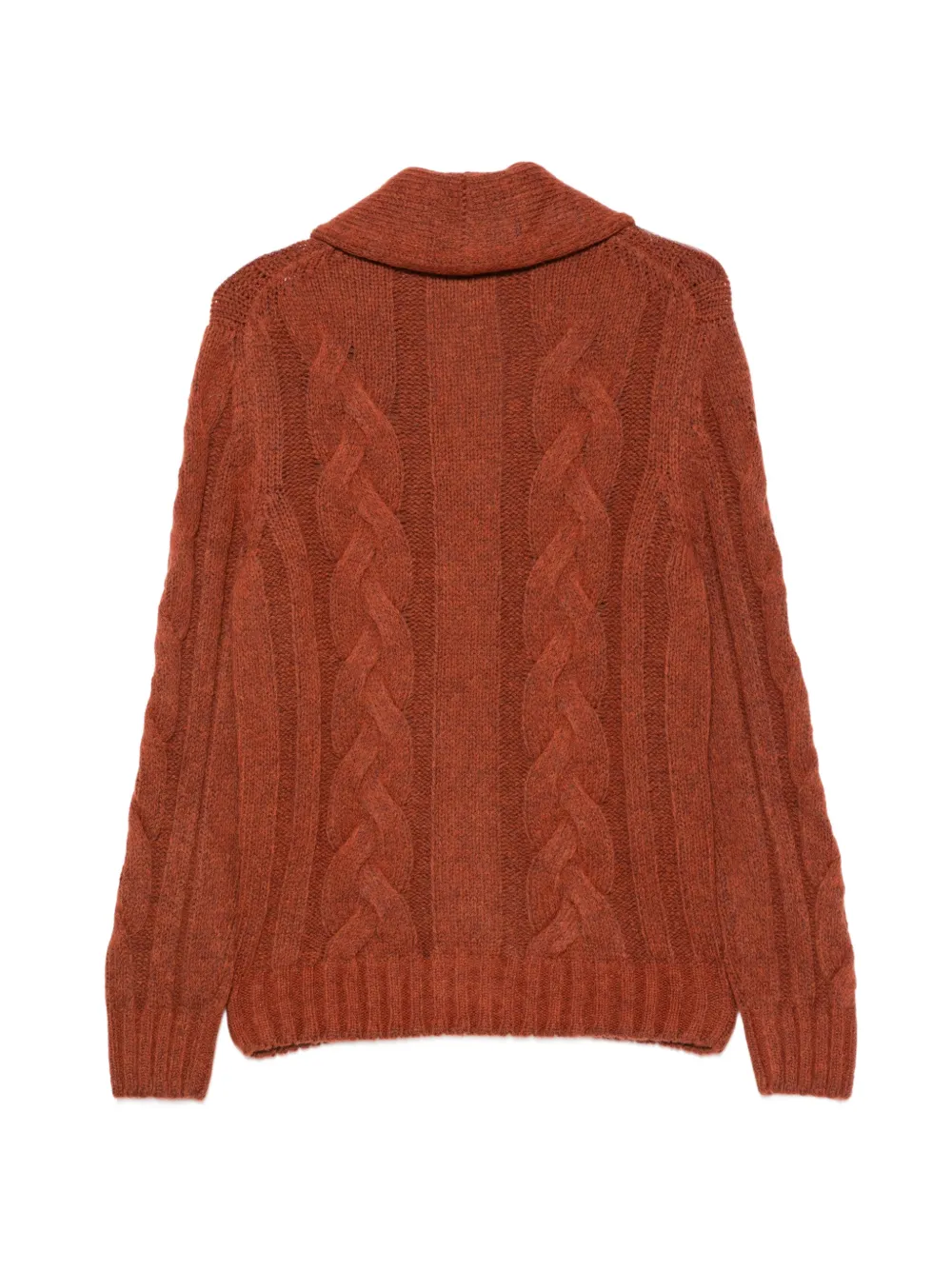 Barba cable-knit shawl-collar cardigan Oranje