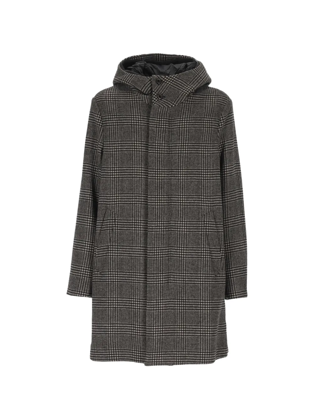 Peuterey Mouton CHP check-pattern hooded coat - Grigio