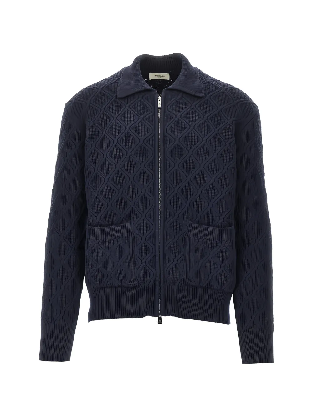 Piacenza Cashmere diamond-knit zip-up cardigan - Blu