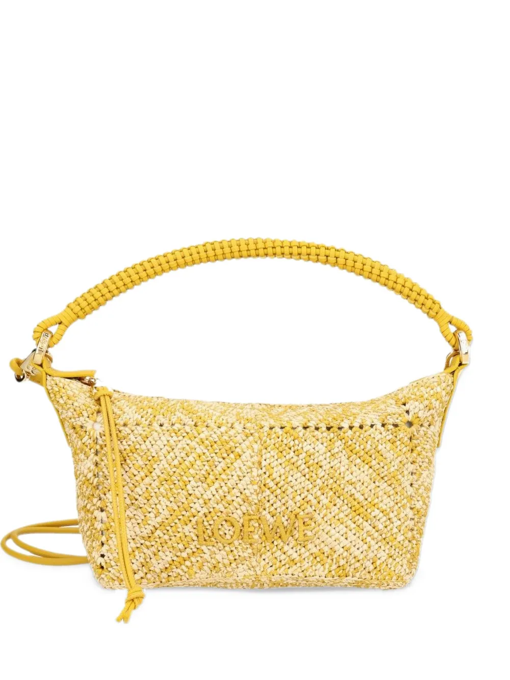 LOEWE Cala mini bag in melange raffia - Yellow