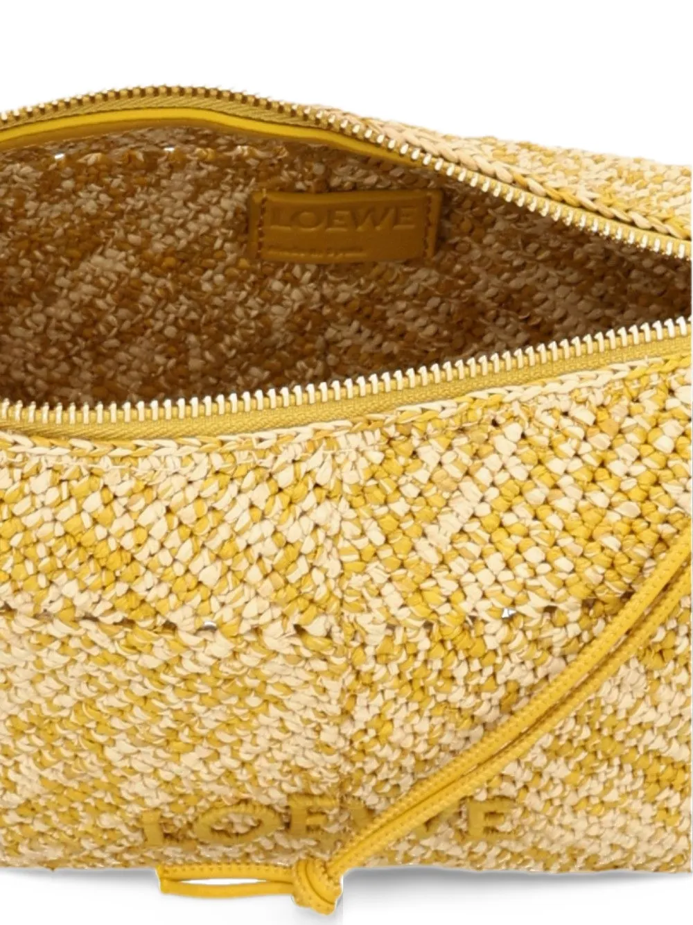 LOEWE Cala mini bag in melange raffia Geel