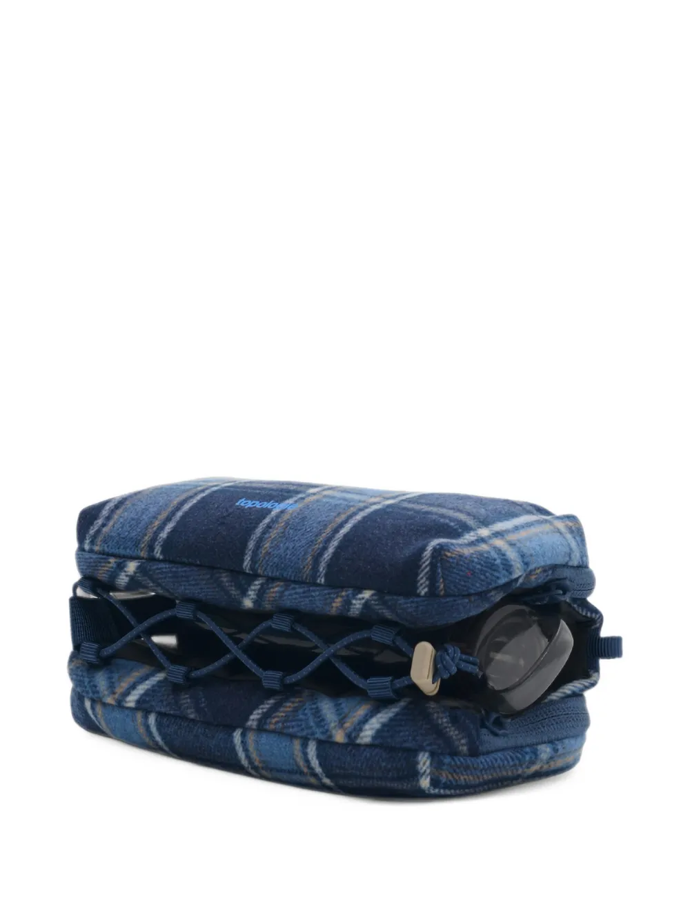 Topologie medium Bottle Sacoche check clutch bag Blauw