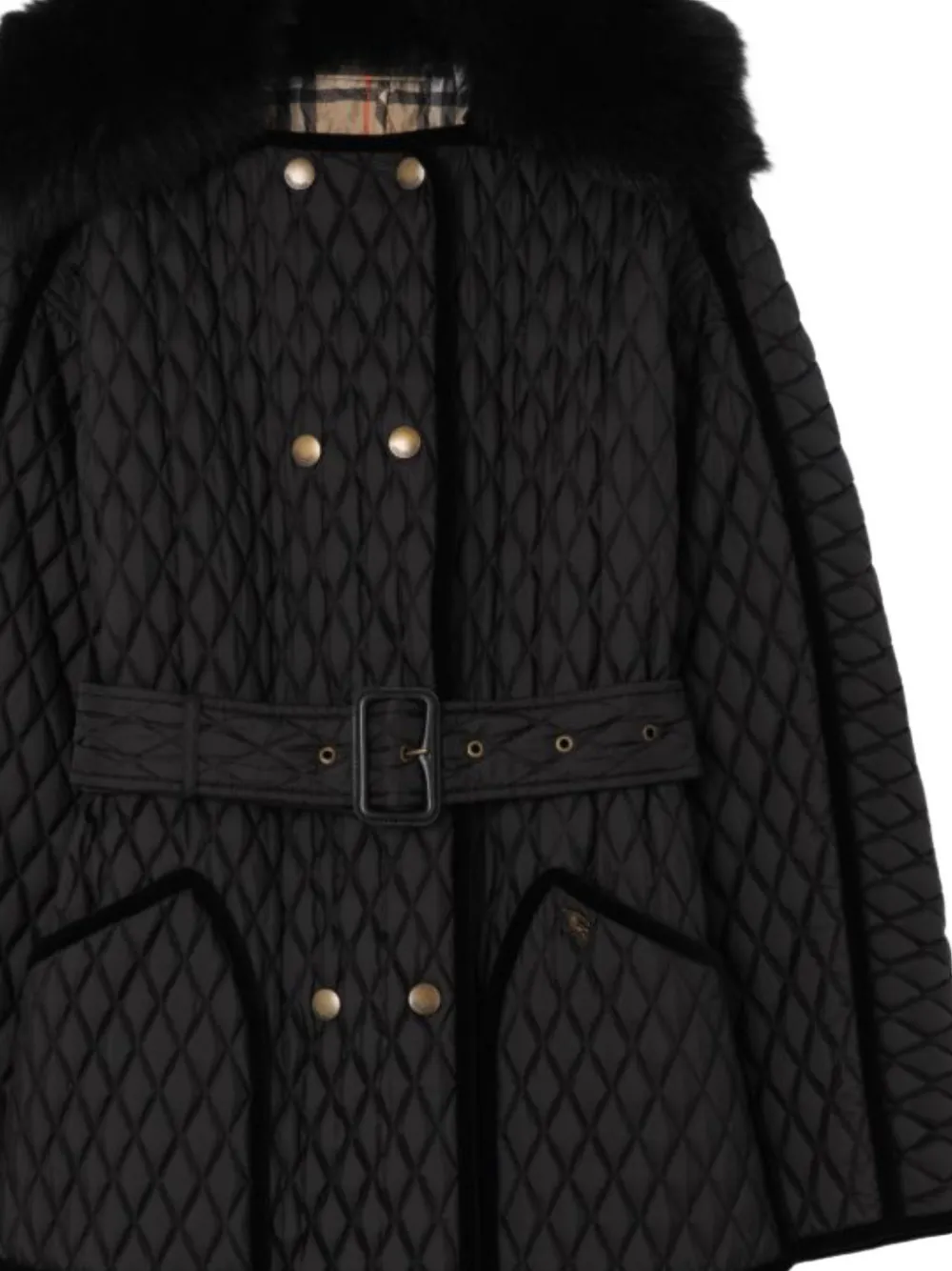 Burberry long quilted nylon Floriston jacket Zwart