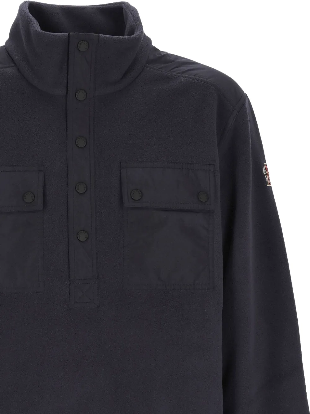 Moncler Grenoble Polartec logo-patch fleece sweater Blauw