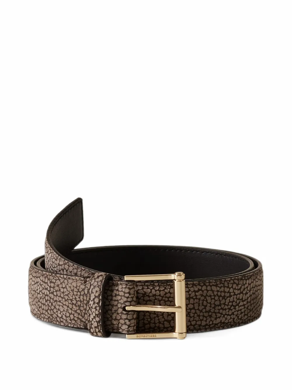 Borbonese textured leather belt - Marrone