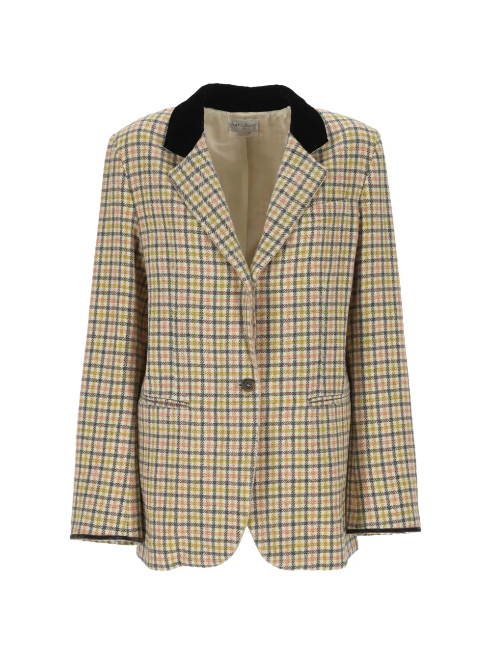 Forte check-pattern blazer Beige