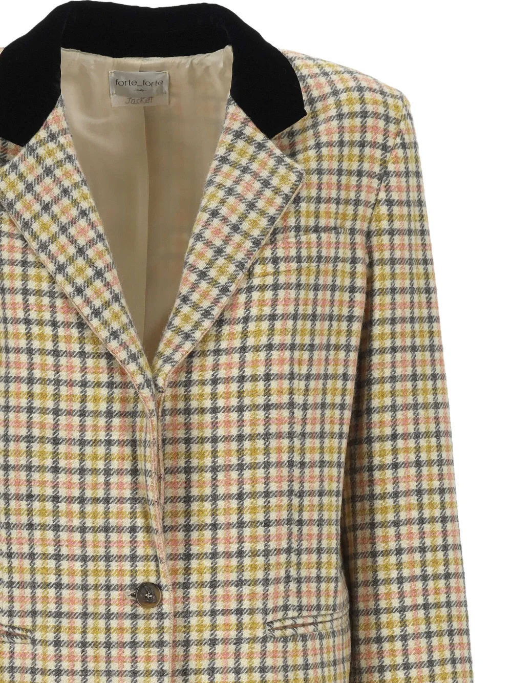Forte check-pattern blazer Beige