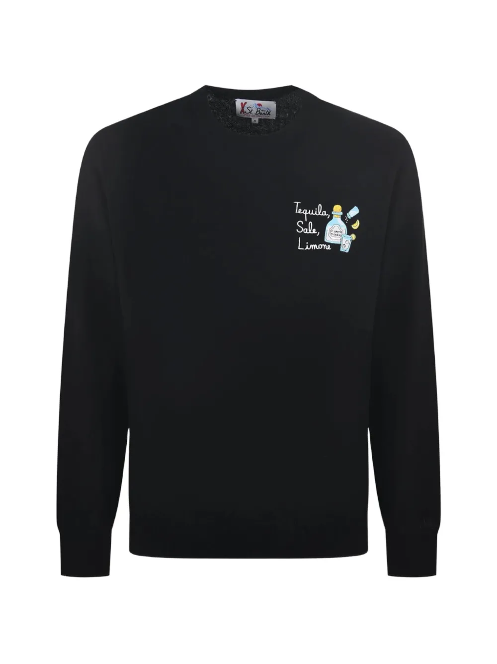 MC2 Saint Barth Heron embroidered crew-neck sweater Zwart