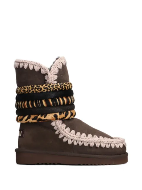 Mou botas con animal print y puntadas de festón