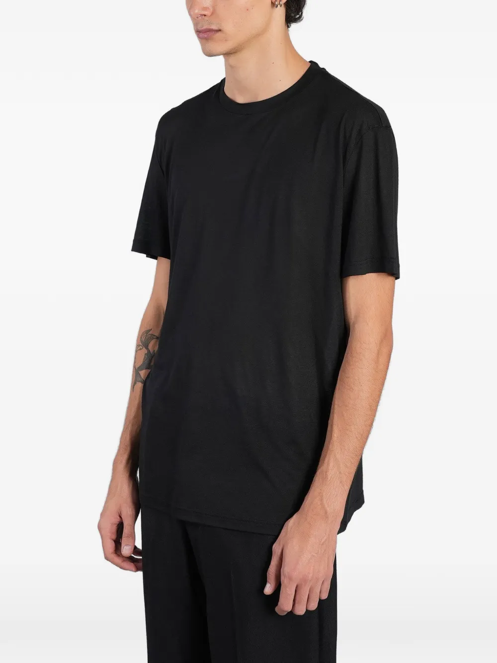 Low Brand T-shirt met ronde hals Zwart