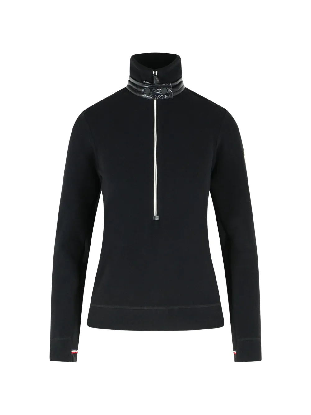 Moncler Grenoble padded-trim half-zip sweater Zwart