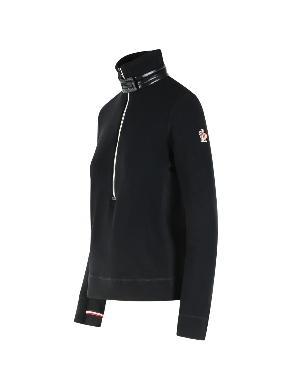 Moncler Grenoble padded-trim half-zip sweater Zwart