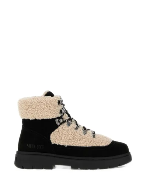 Moon Boot combat boot black fleece