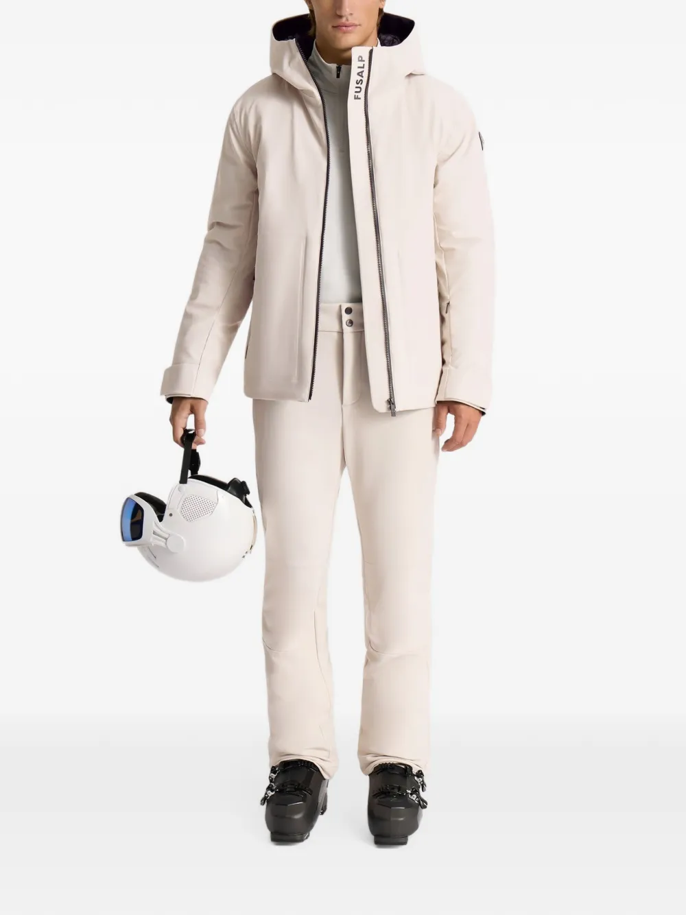 Fusalp softshell hooded ski jacket Beige