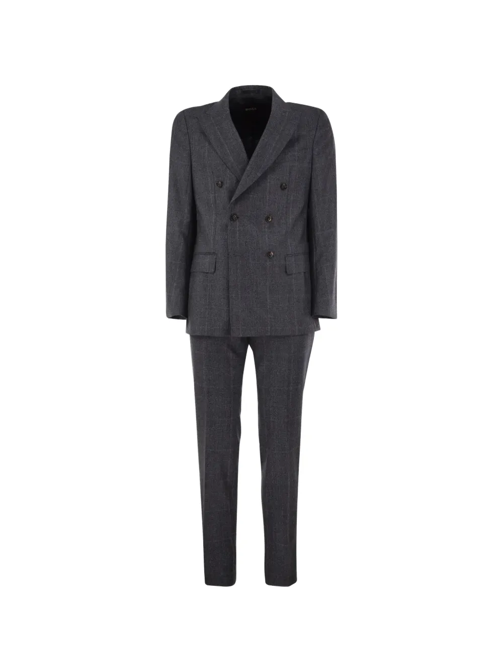BOSS check-pattern double-breasted suit - Blu