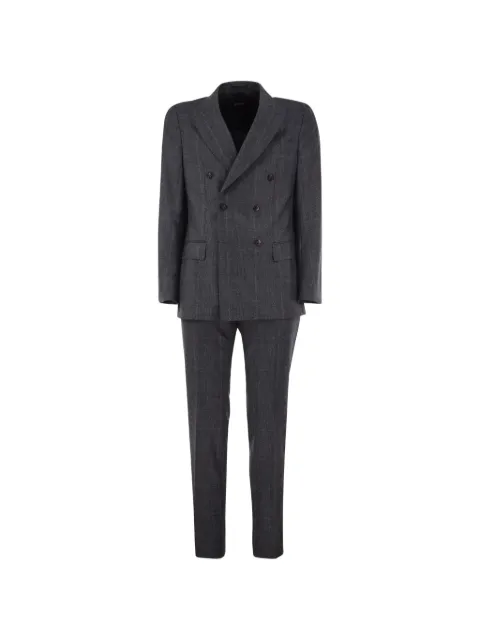 BOSS check-pattern double-breasted suit
