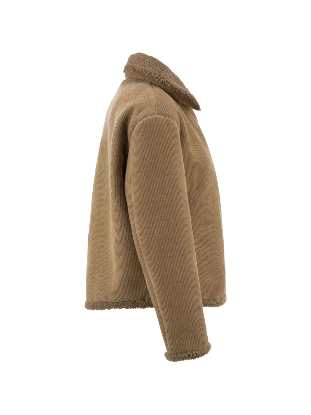Herno corduroy-effect faux-shearling-trim jacket Bruin