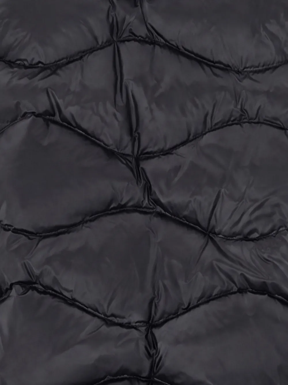 Blauer faux-fur trim wave-quilted jacket Zwart