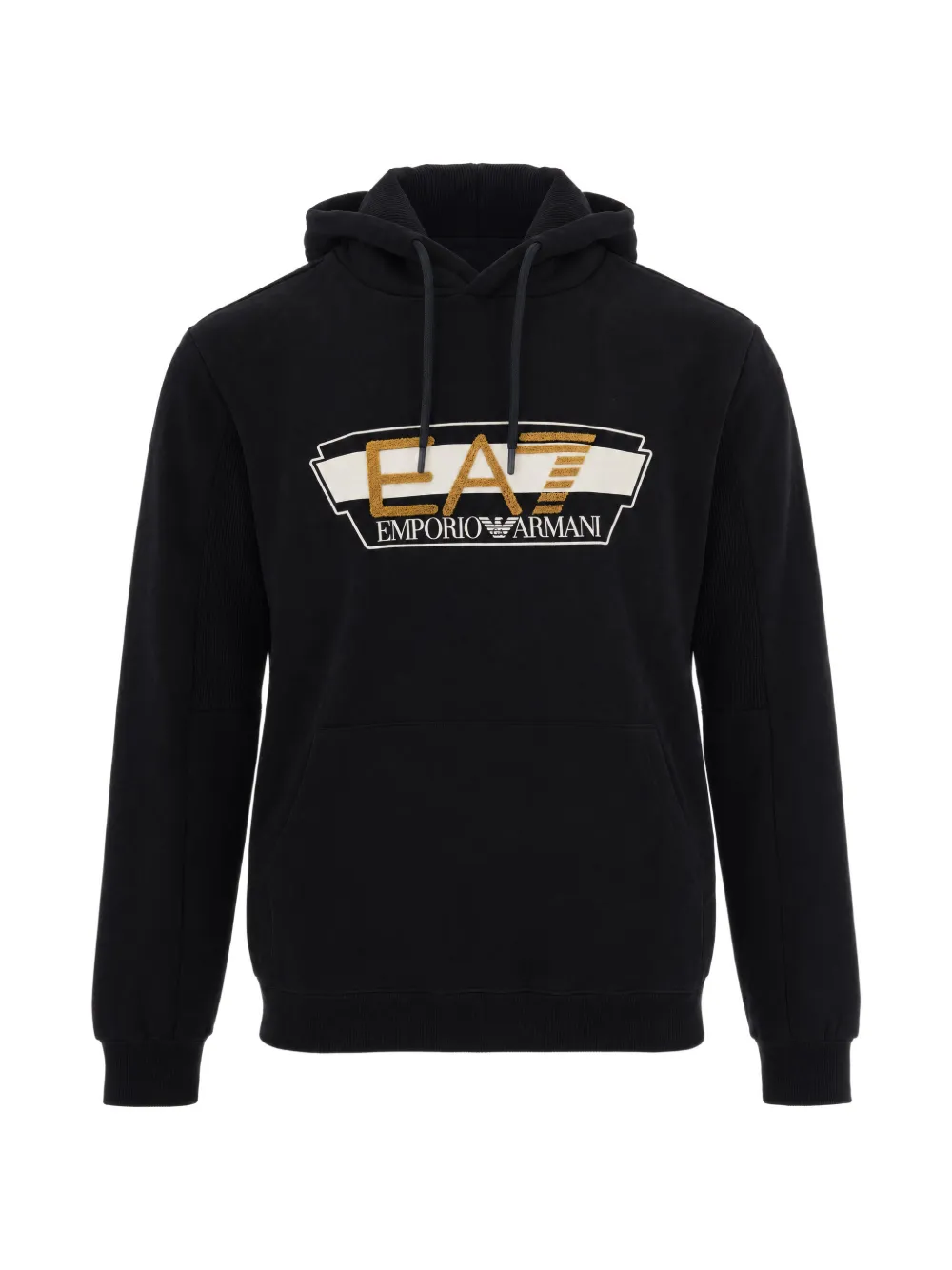 Ea7 Emporio Armani logo-embroidered hoodie - Nero