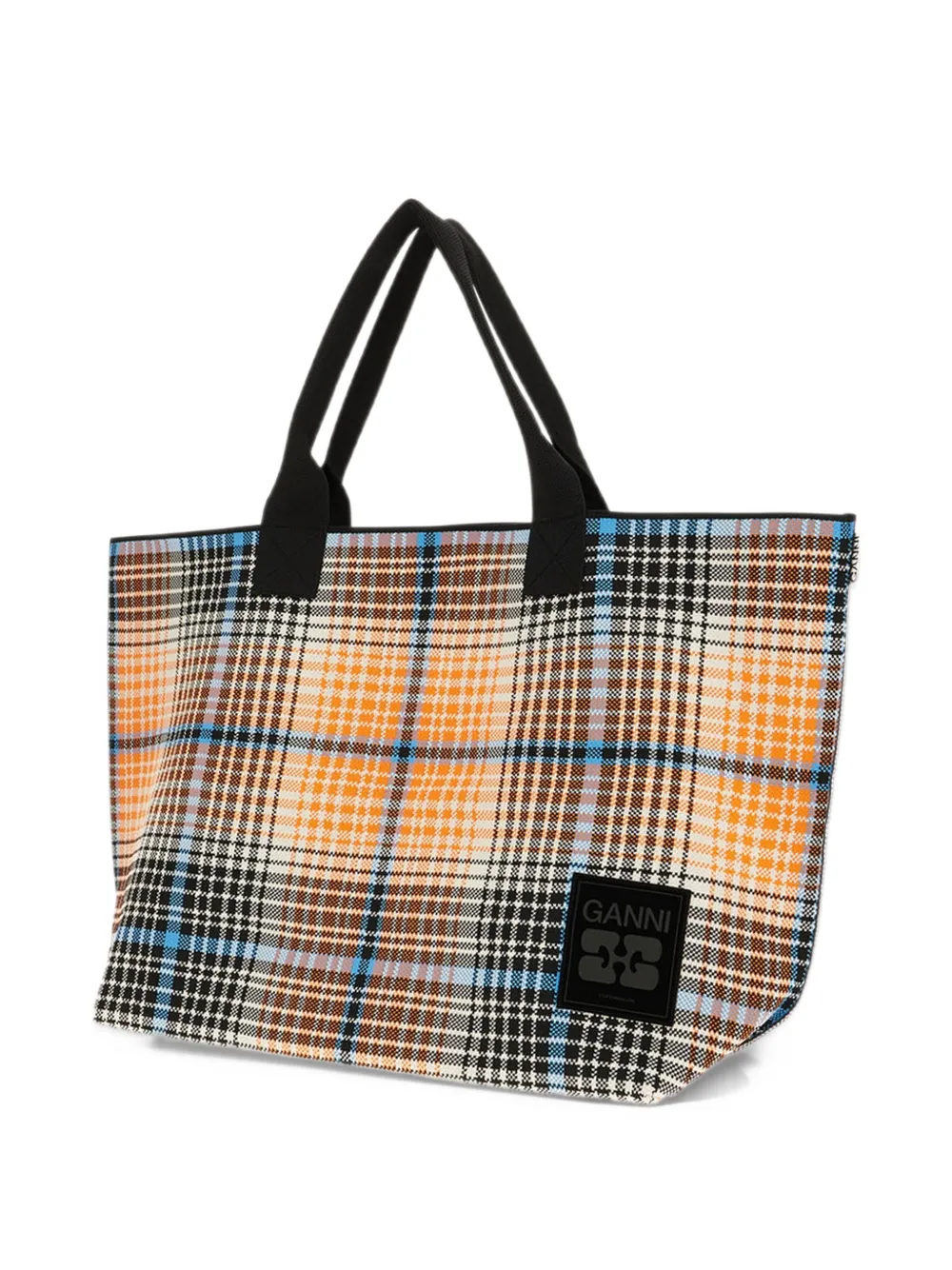 GANNI check-pattern tote bag Oranje