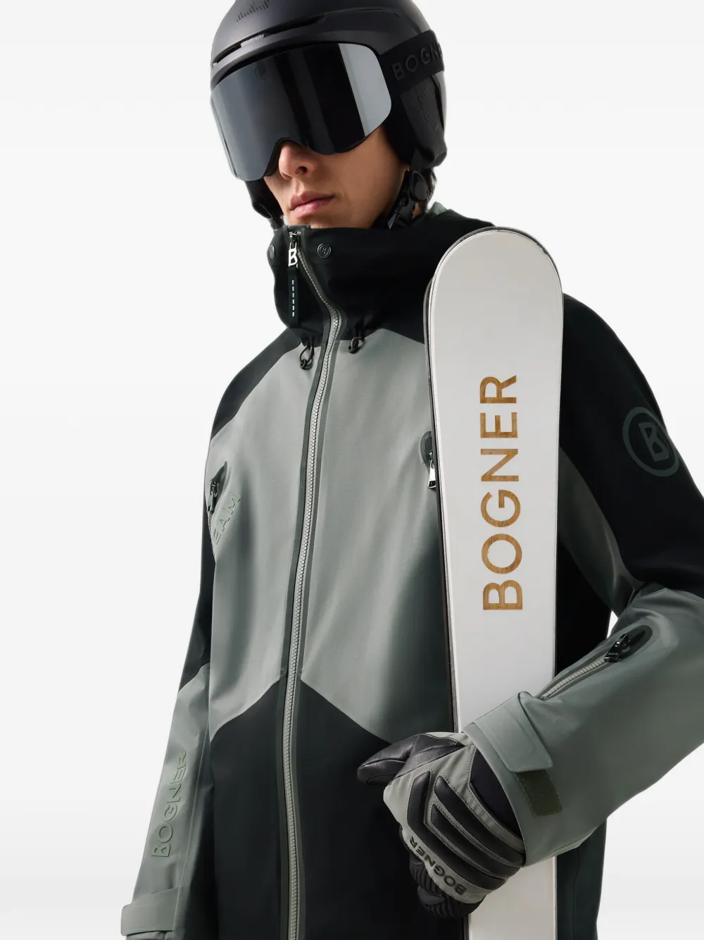 BOGNER Jasper colour-block ski jacket Grijs