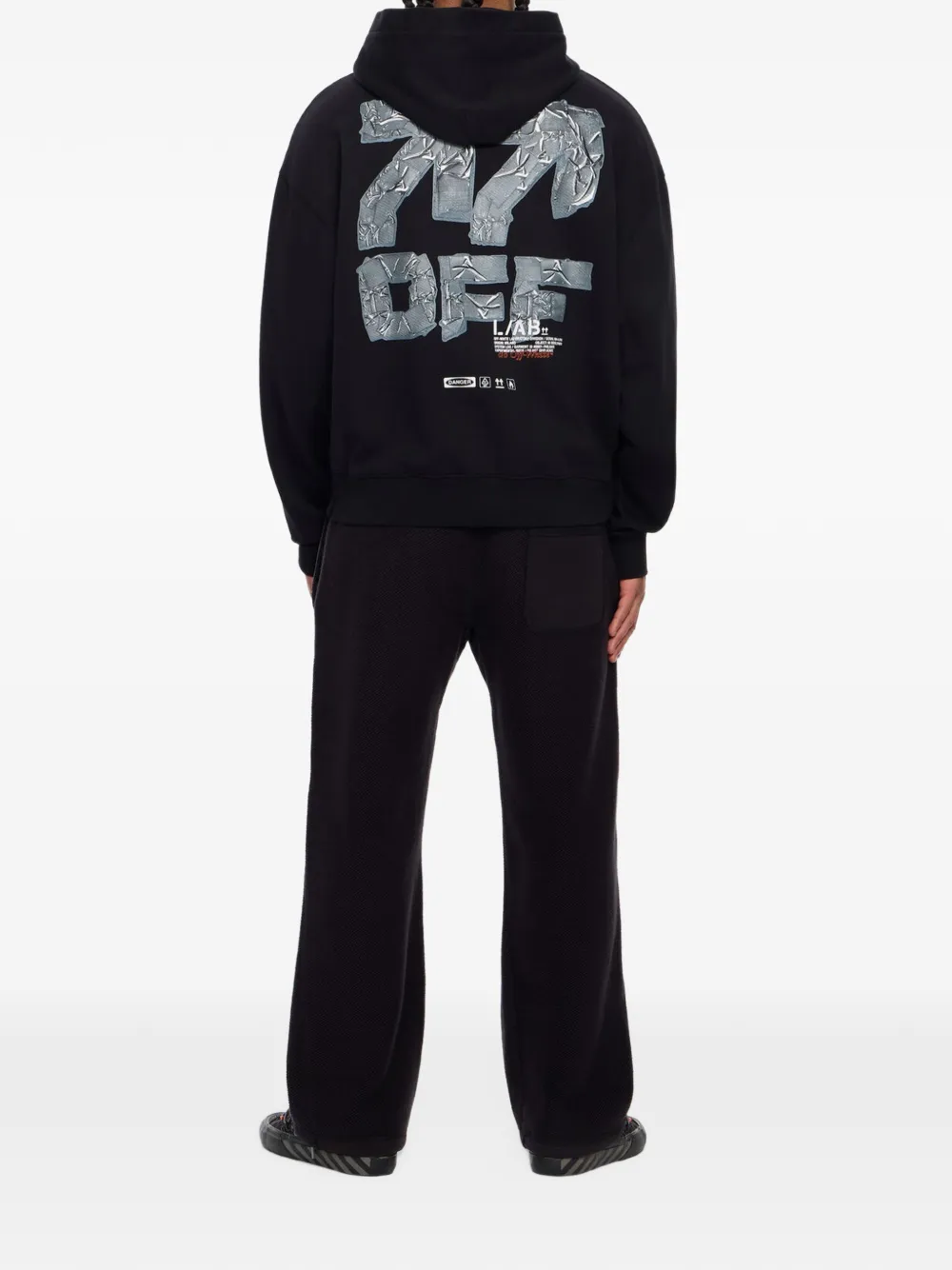 L ab c o Off-White Off Active Tape hoodie Zwart