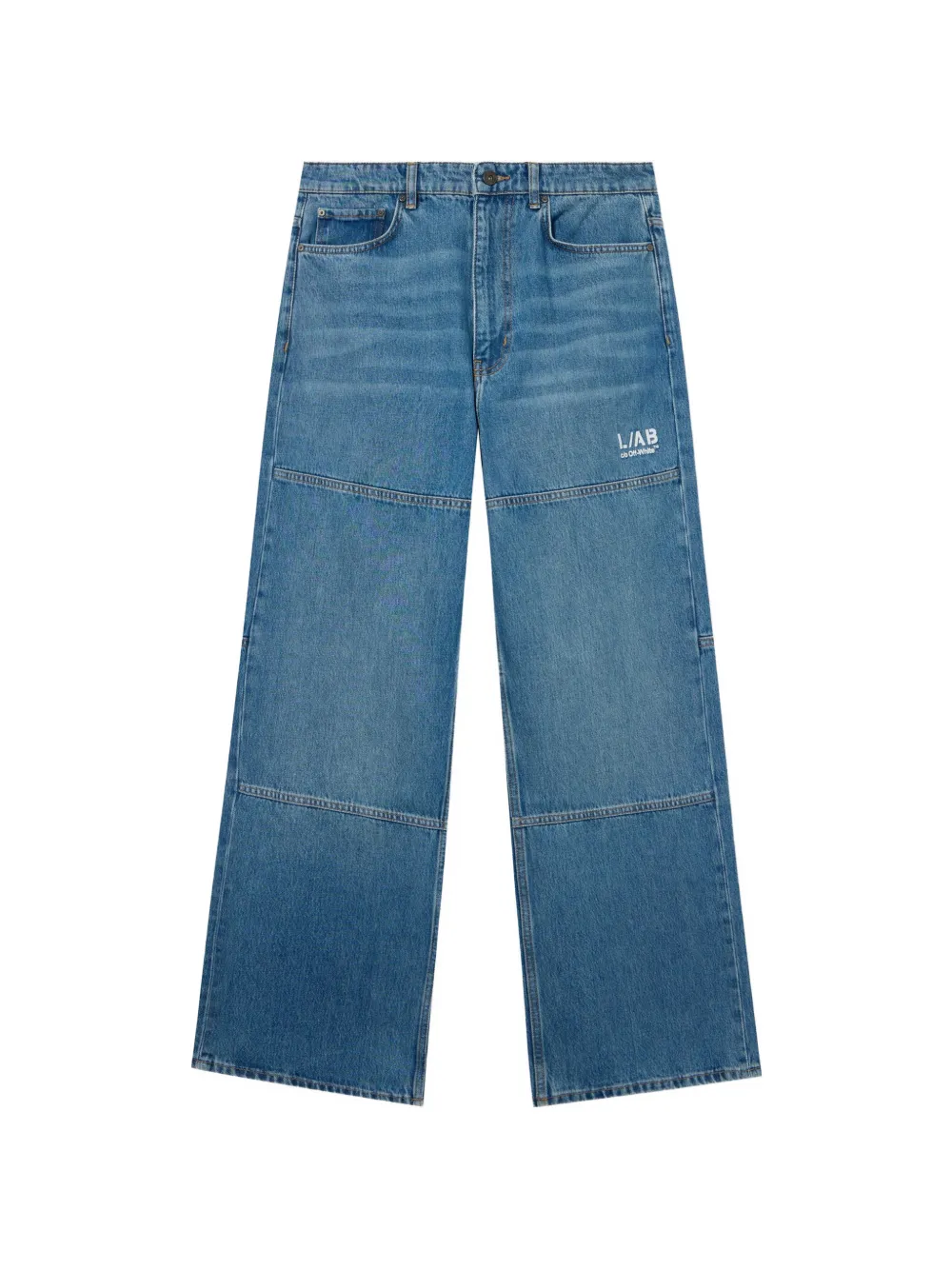 L/ab c/o Off-White Diagonal wide-leg jeans - Blu