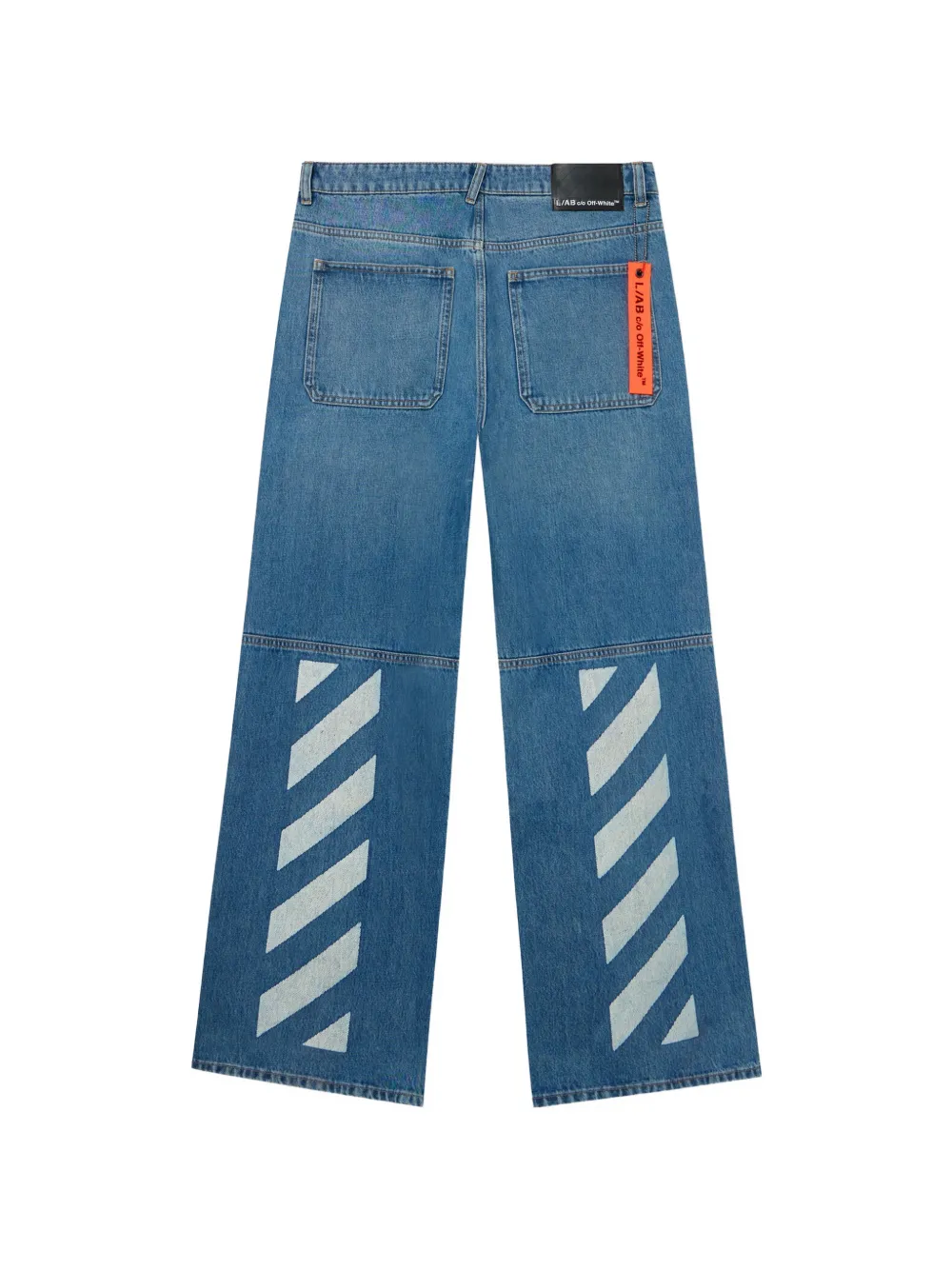 L ab c o Off-White Diagonal wide-leg jeans Blauw