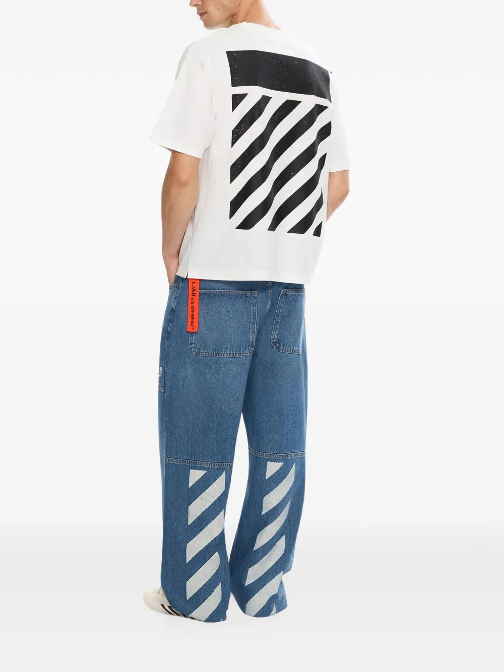 L ab c o Off-White Diagonal wide-leg jeans Blauw