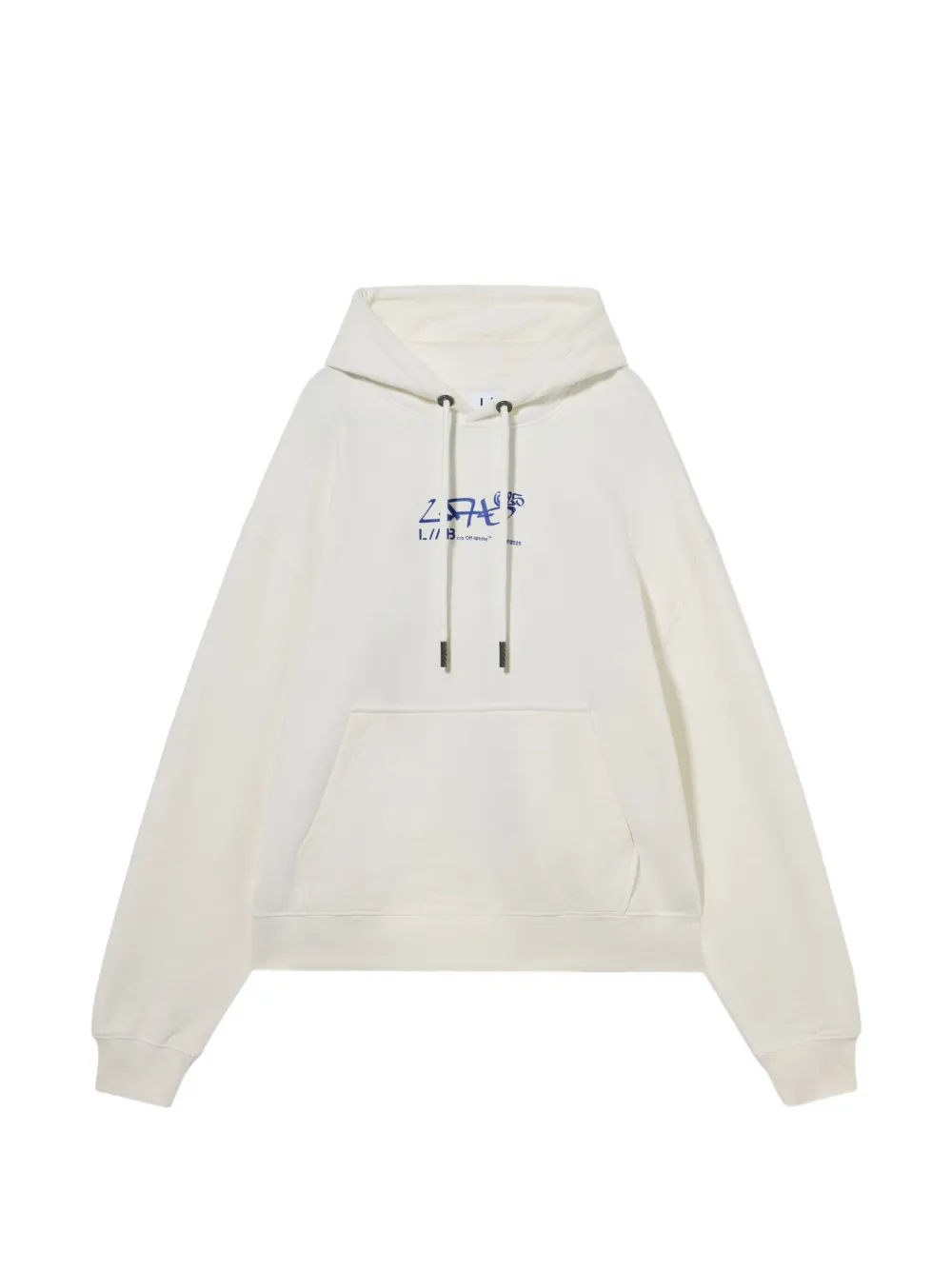 L ab c o Off-White Diagonal Graffiti cotton hoodie Wit