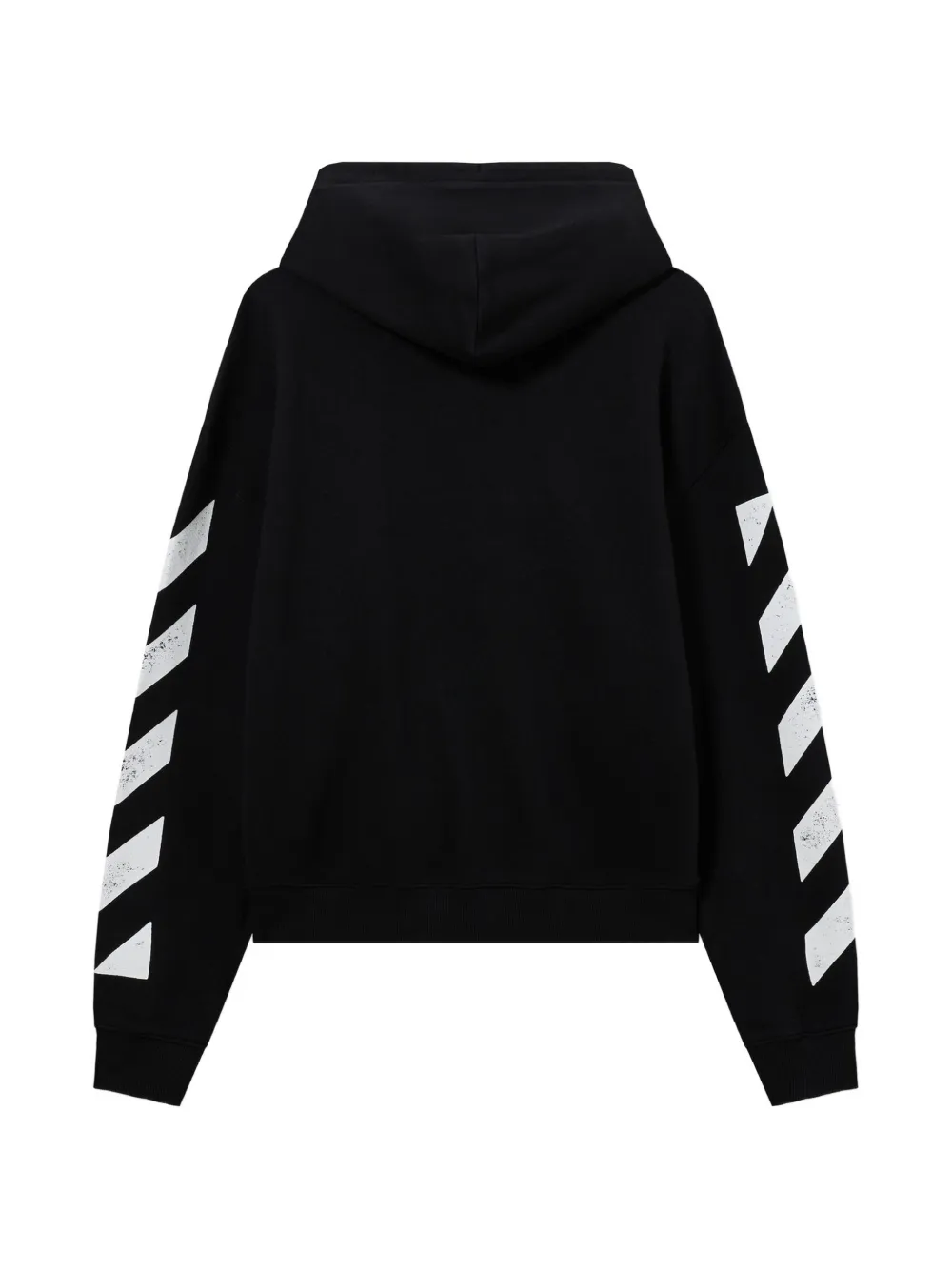 L ab c o Off-White Diagonal-print zip-up hoodie Zwart