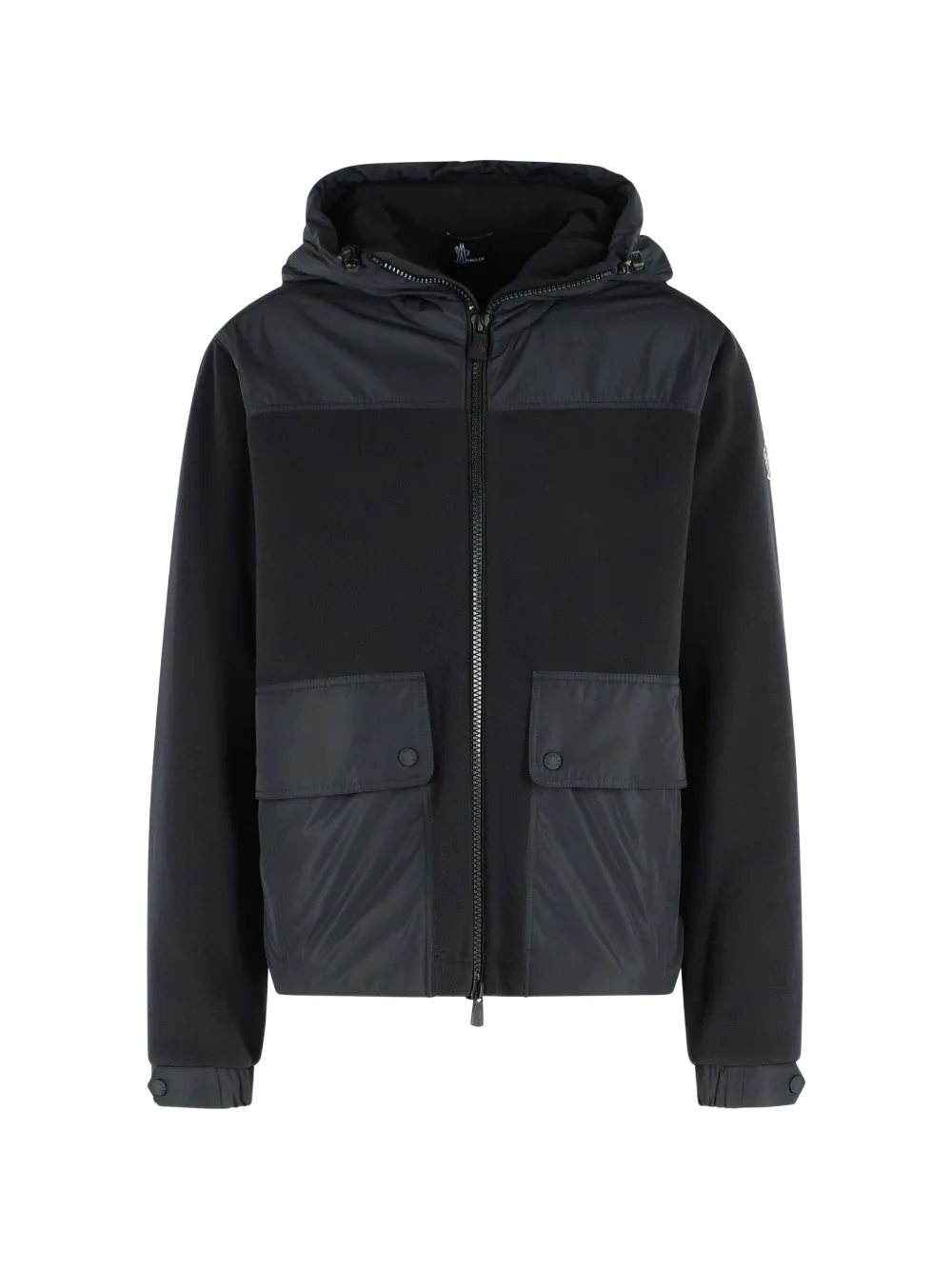 Moncler Grenoble Polartec panelled hooded jacket Zwart