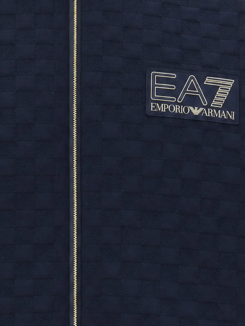 Ea7 Emporio Armani logo-patch zip-up sweatshirt Blauw