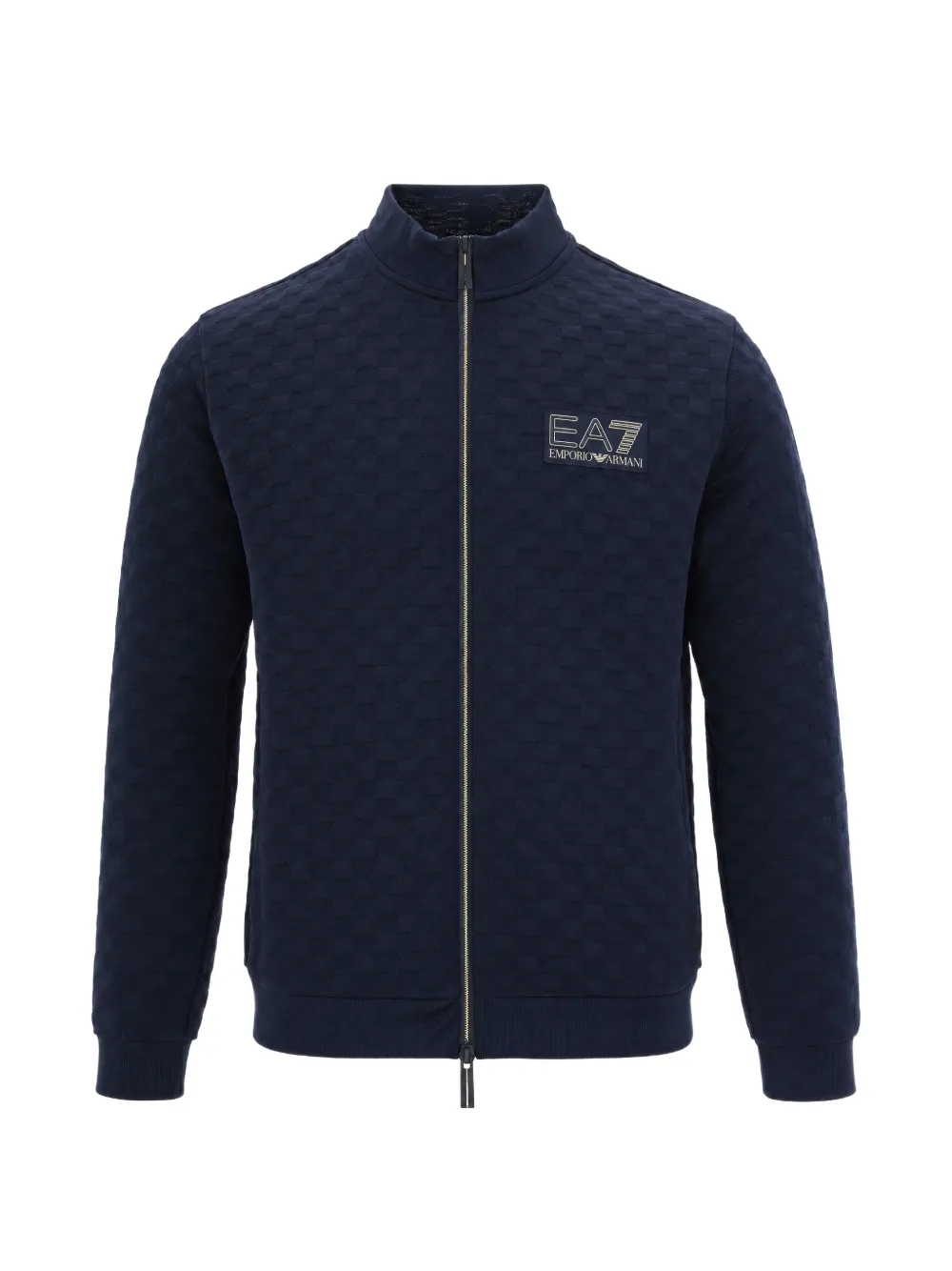 Ea7 Emporio Armani logo-patch zip-up sweatshirt - Blu